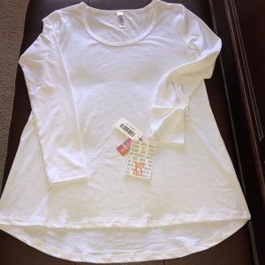 NWT XS White LuLaRoe Lynnae long sleeve shirt